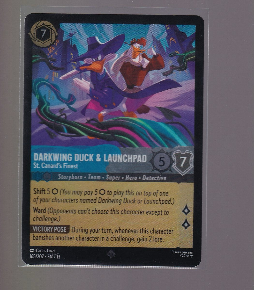 Attack of the Vine! #165/204 Darkwing Duck & Launchpad-Cold Foil-Super Rare