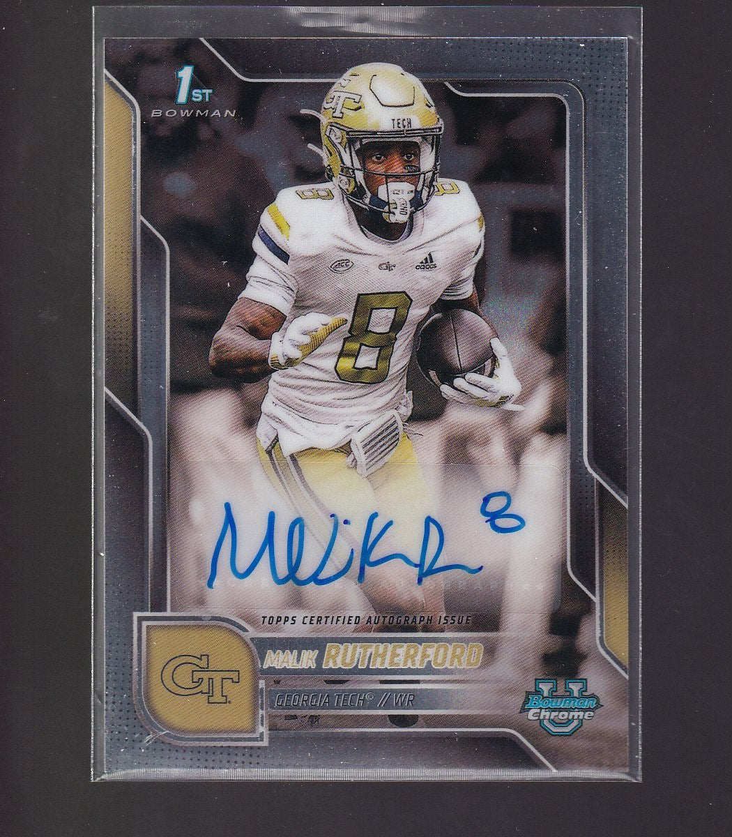 2025 Bowman University Chrome #BCA-MR Malik Rutherford Prospect Autographs
