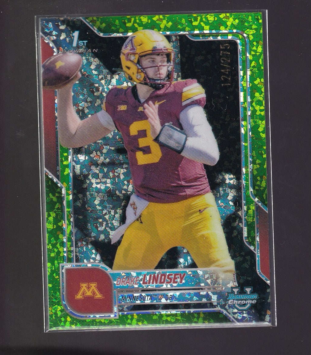 2025 Bowman University Chrome #96 Drake Lindsey Lime Green Refractor #/275