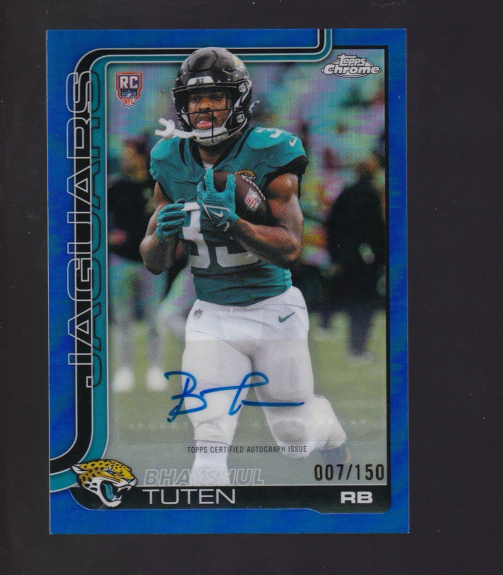 2025 Topps Chrome #389 Bhayshul Tuten Blue Refractor-Autograph #/150