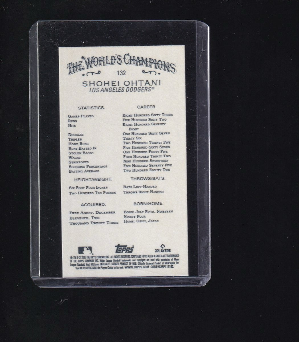 2025 Topps Allen & Ginter #132 Shohei Ohtani Mini