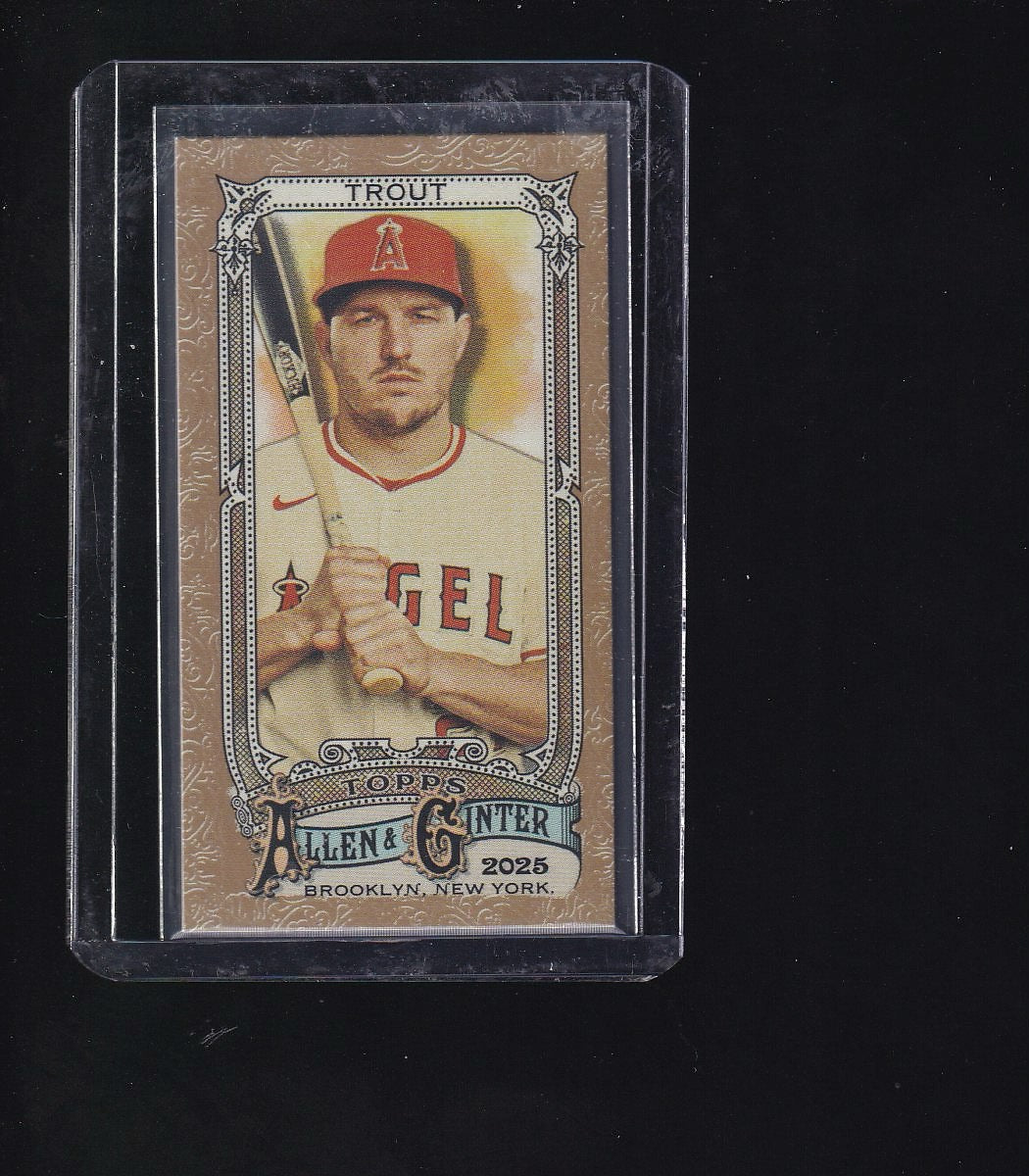 2025 Topps Allen & Ginter-Mini #100 Mike Trout Mini Gold Border