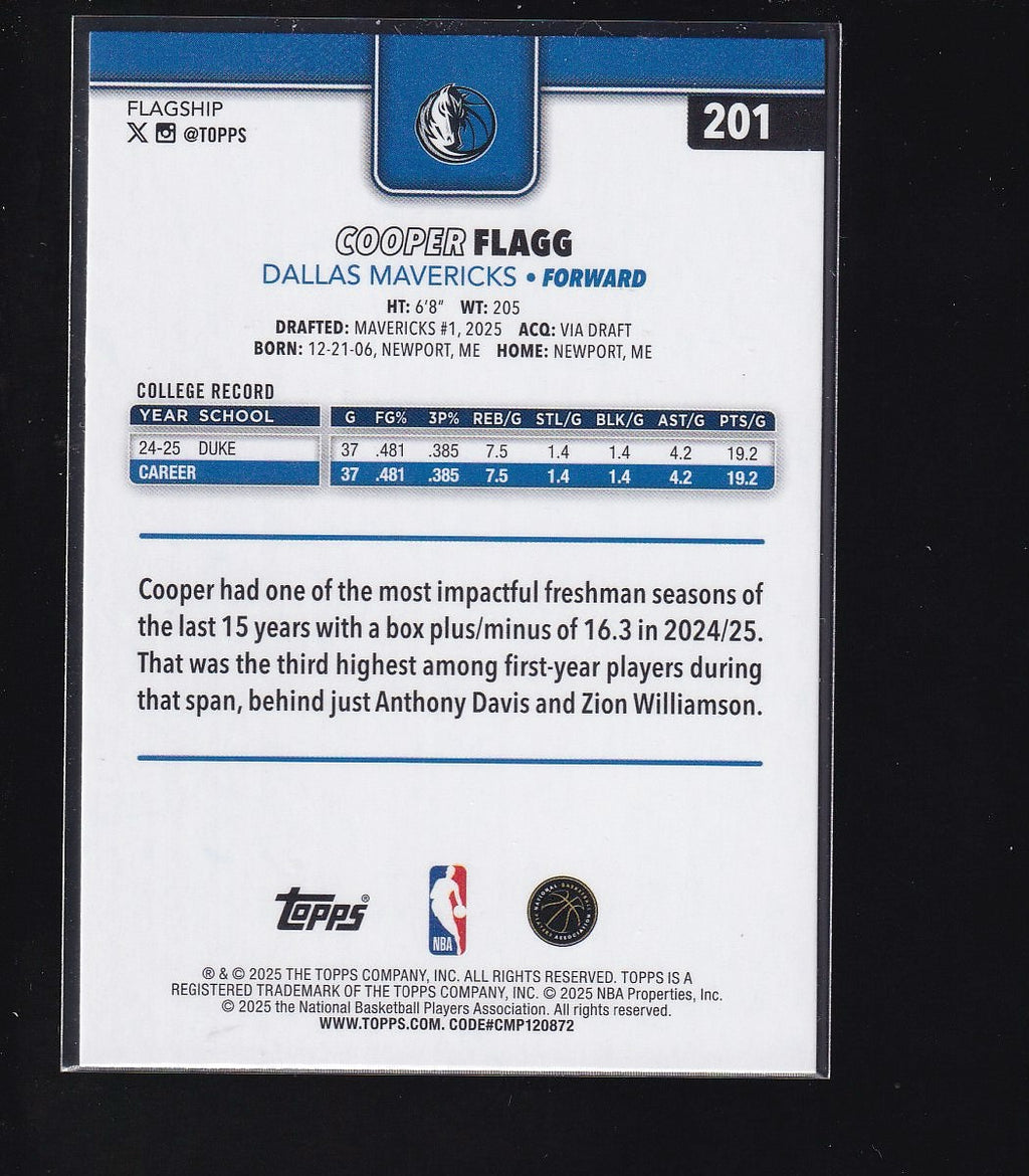2025-26 Topps #201 Cooper Flagg