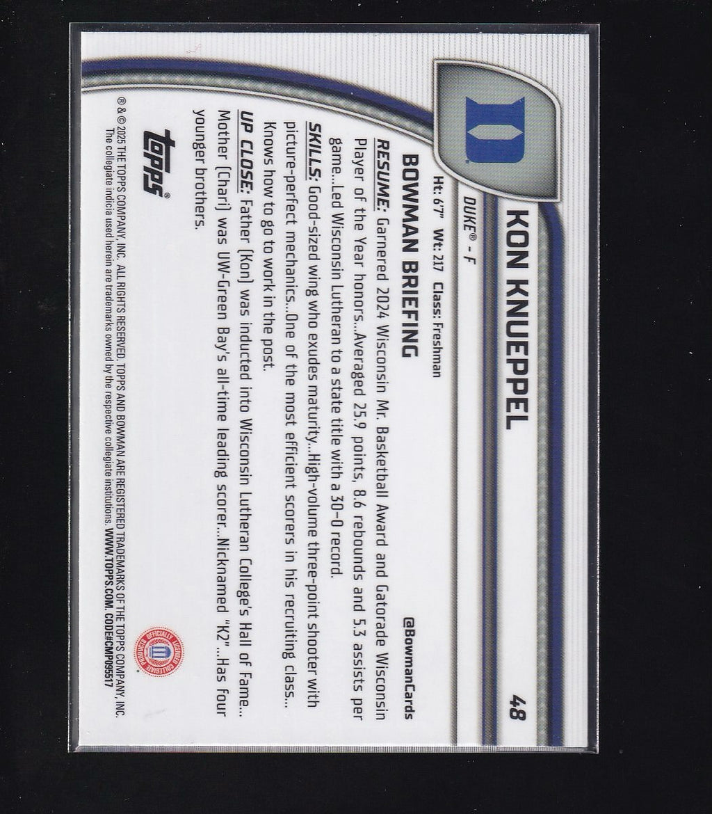 2024-25 Bowman University Chrome #48 Kon Knueppel