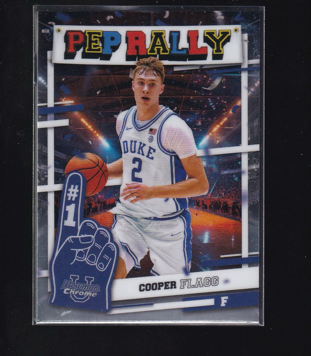 2024-25 Bowman University Chrome #PR-6 Cooper Flagg Pep Rally