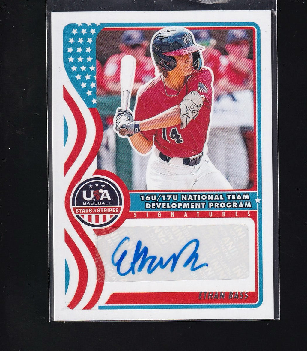 2025 Panini Stars & Stripes USA #NTS-EB Ethan Bass National Team Signatures Holo