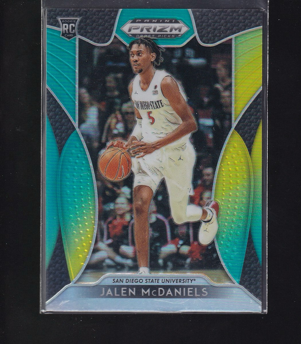 2019 Panini Prizm Draft Picks #54 Jalen McDaniels Prizms Green and Yellow #/249