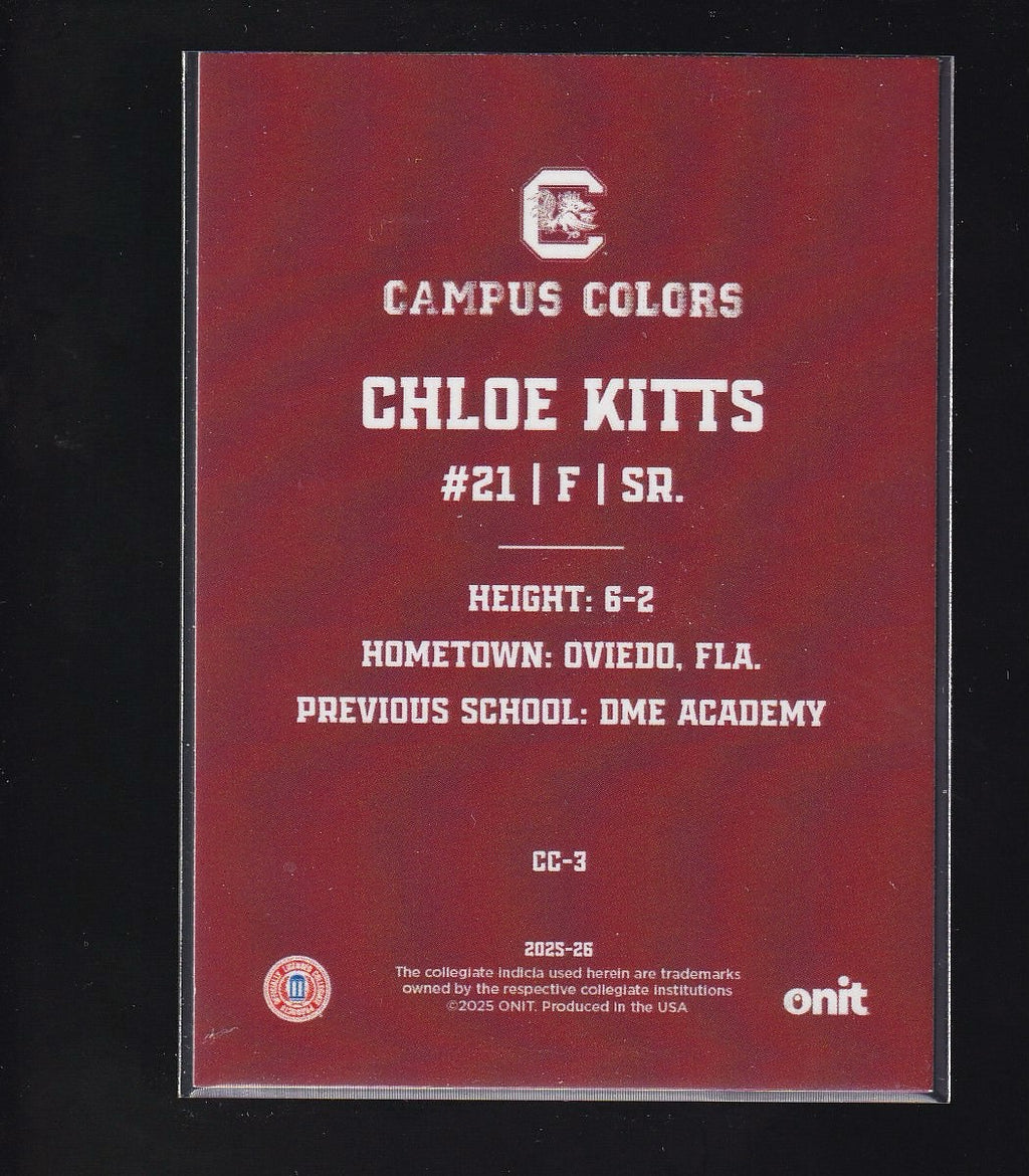 2025-26 ONIT Athlete USC Gamecocks #CC-3 Chloe Kitts Campus Colors