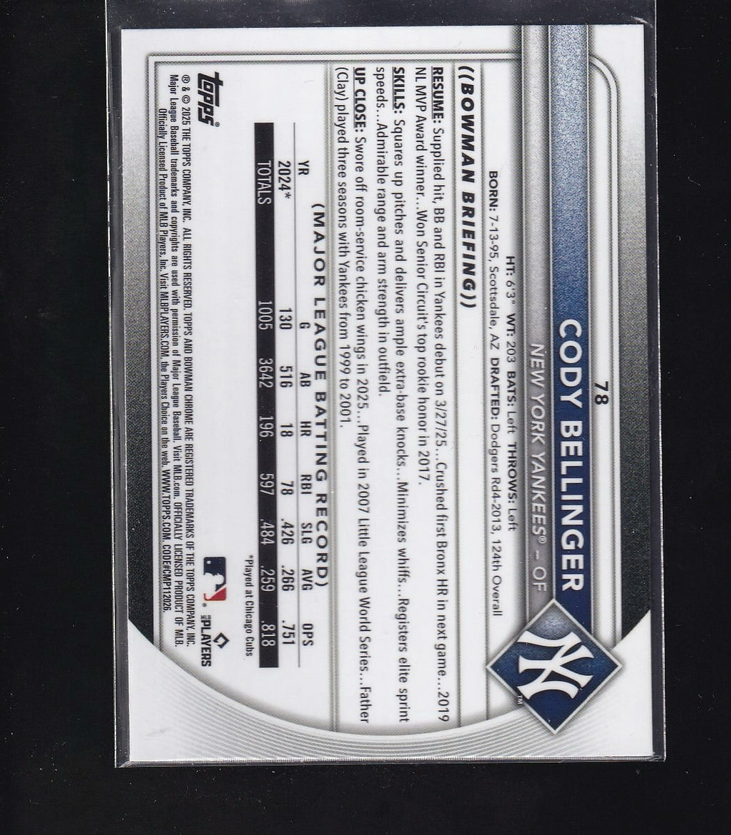 2025 Bowman Chrome #78 Cody Bellinger Geometric