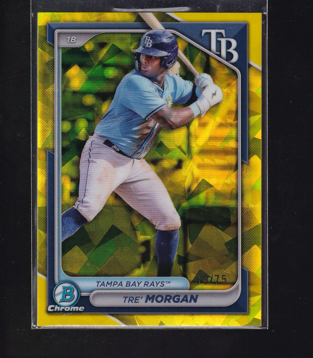 2024 Bowman Draft Sapphire Edition #BDC-197 Tre' Morgan Yellow #/75