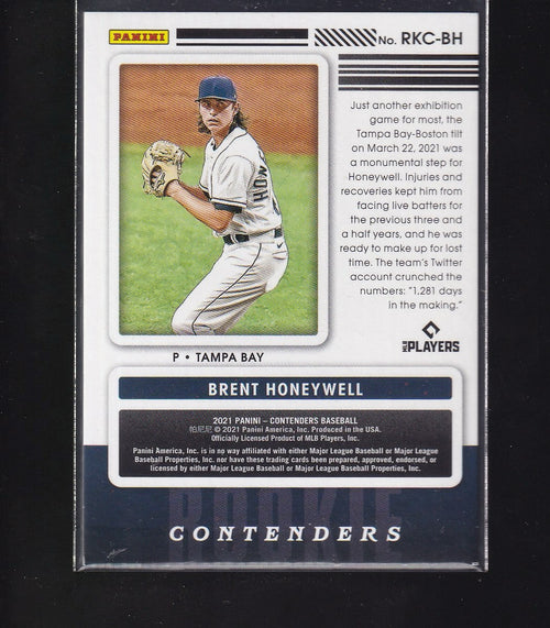 2021 Panini Contenders #RKC-BH Brent Honeywell Rookie Contenders Gold #/99