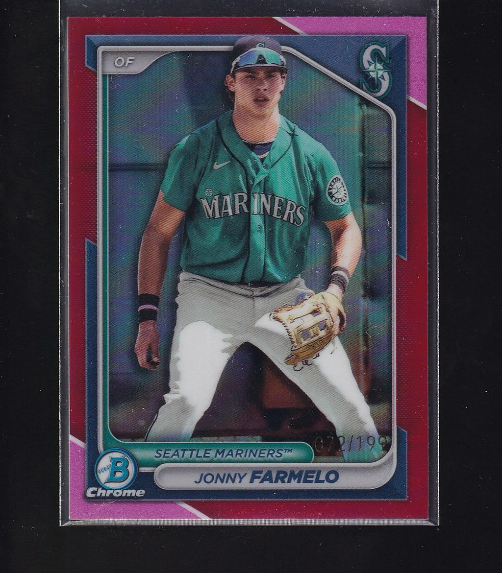 2024 Bowman #BCP-147 Jonny Farmelo Chrome Prospects Fuchsia Refractors #/199