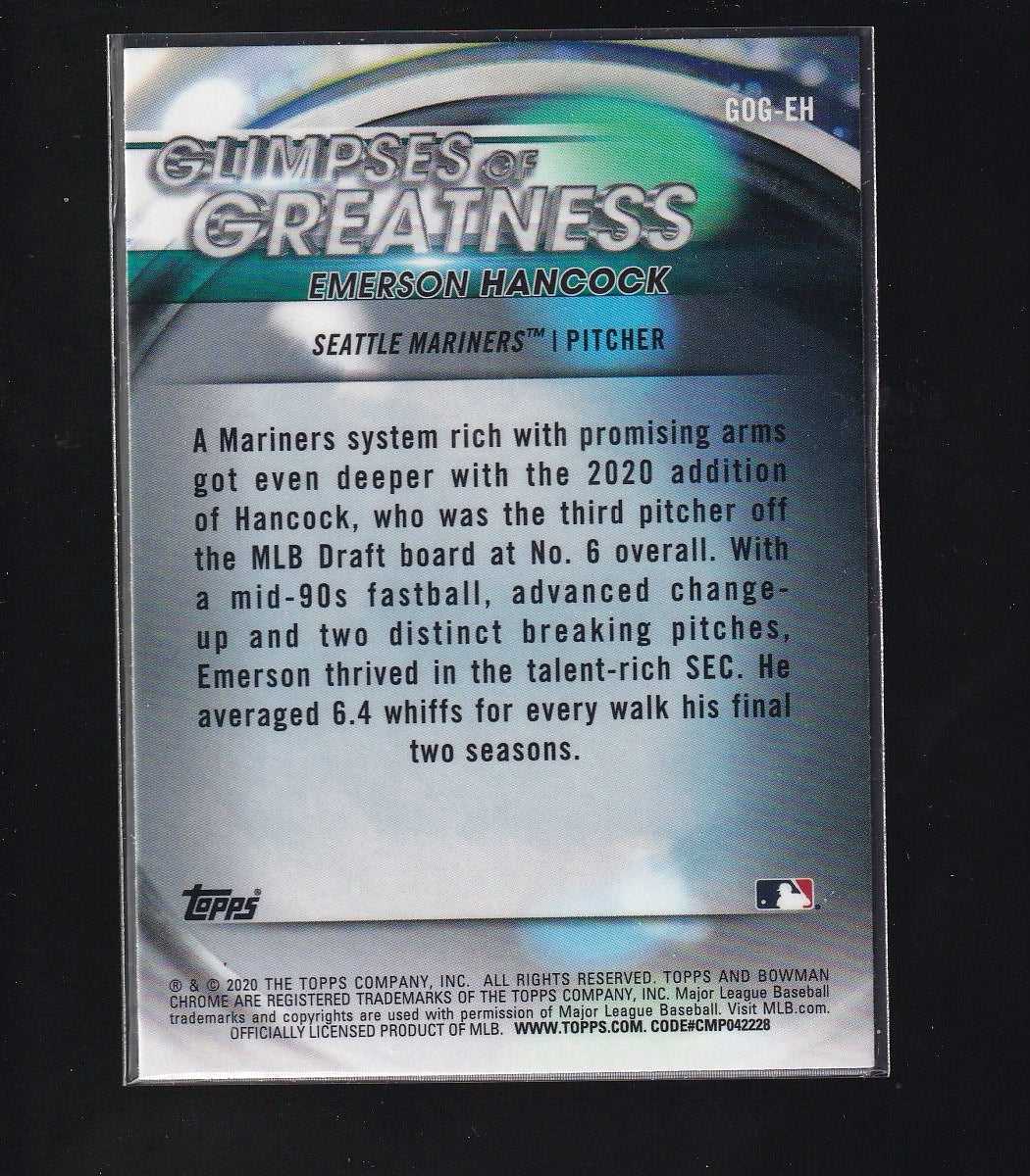 2020 Bowman Draft #GOG-EH Emerson Hancock Glimpses of Greatness