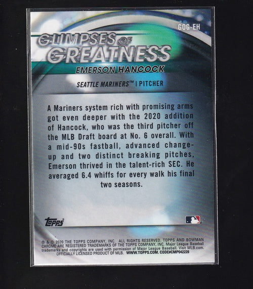 2020 Bowman Draft #GOG-EH Emerson Hancock Glimpses of Greatness