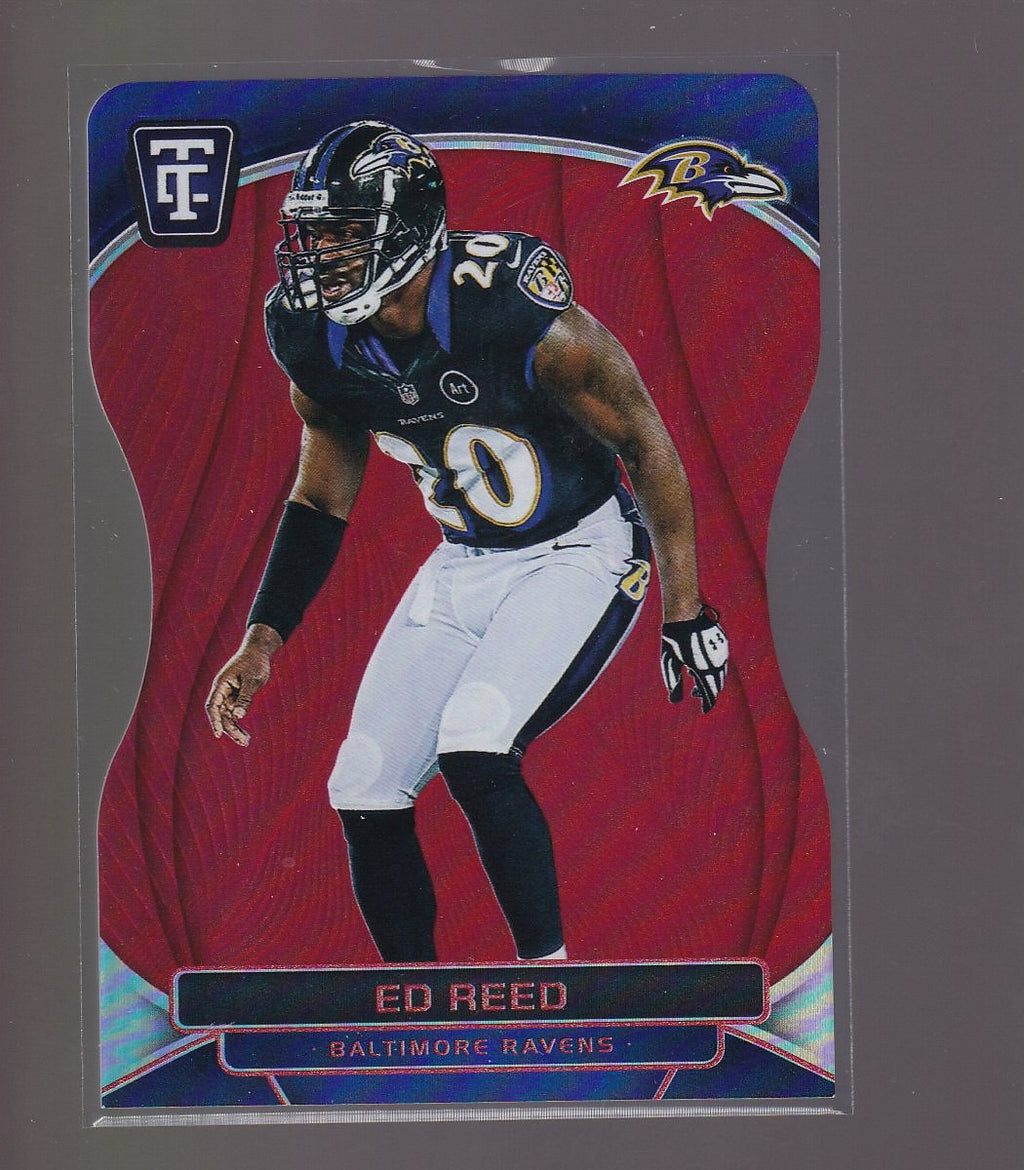 2024 Panini Totally Certified #180 Ed Reed Mirror Platinum Red Die Cut #/175