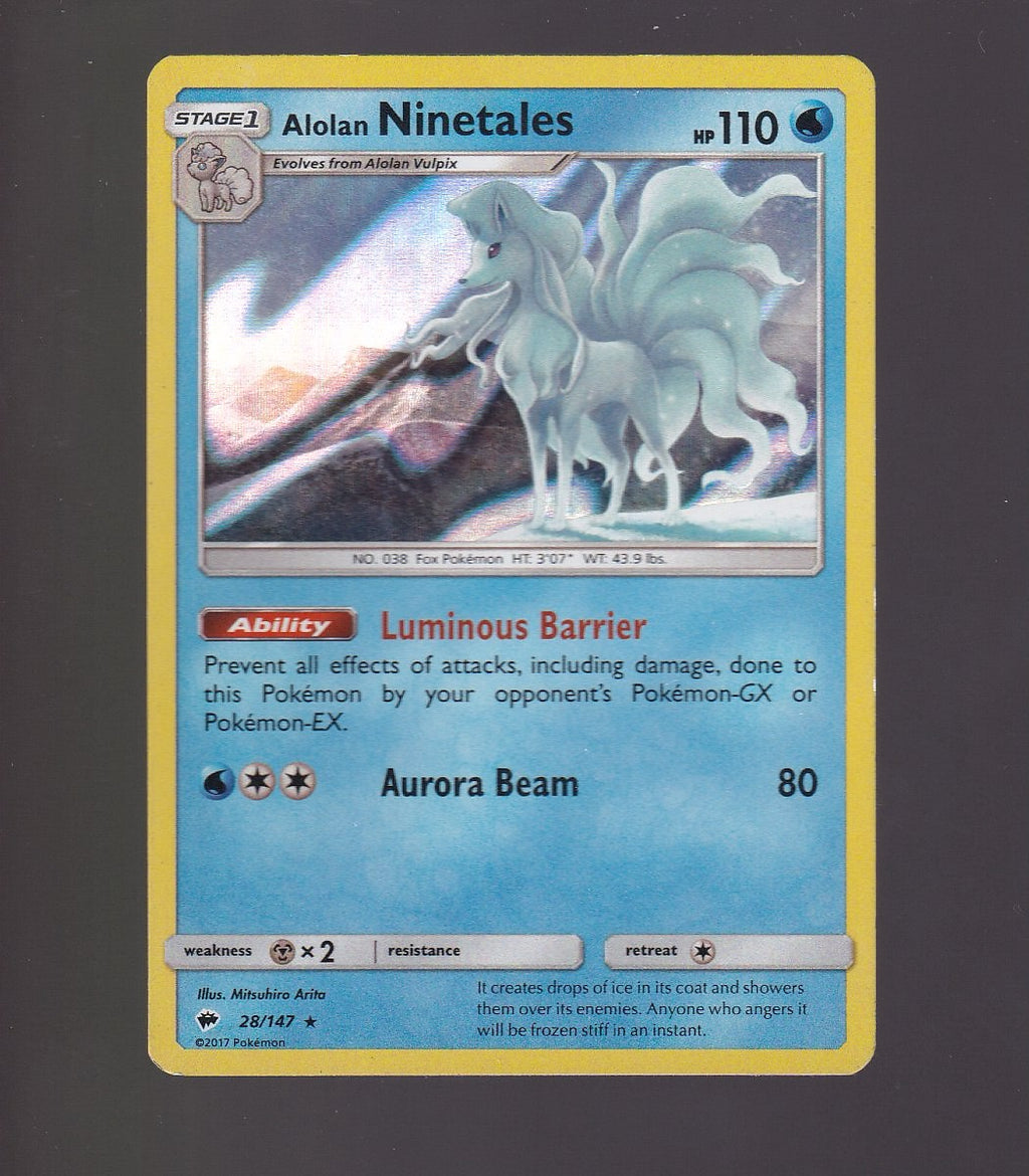 Ninetales GX Challenge Box #28/147 Alolan Ninetales (Lightly Played) -Water Holo