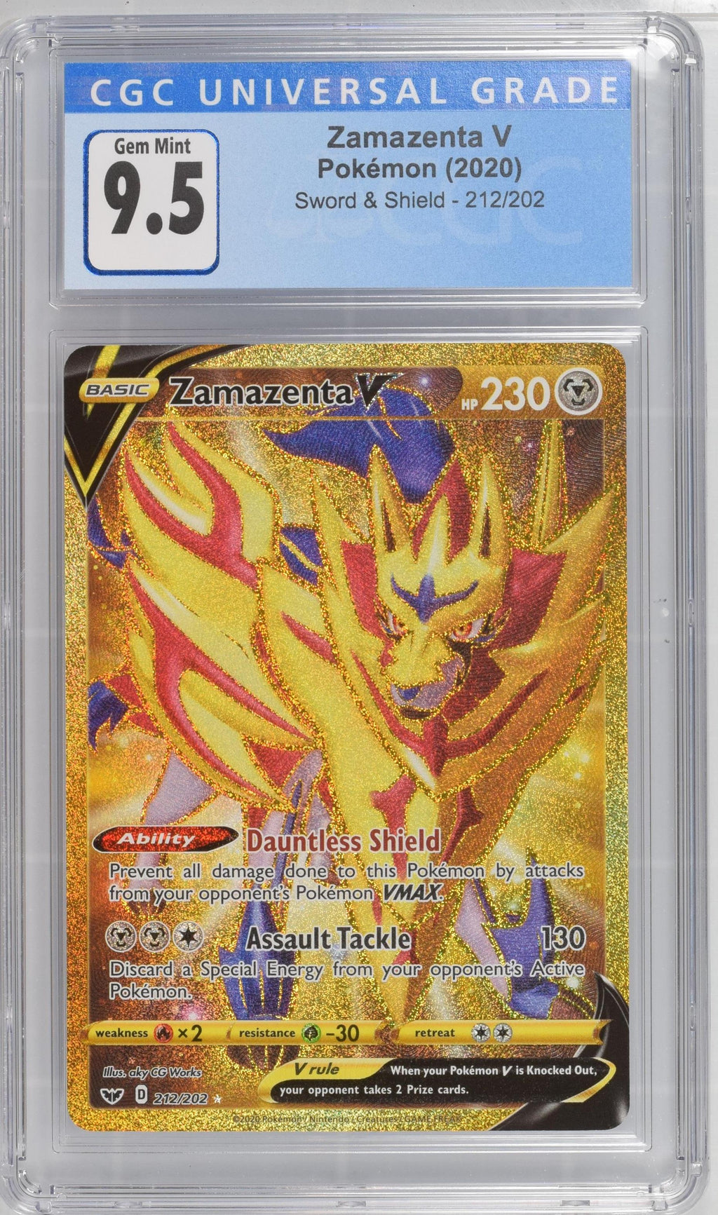 2020 Sword & Shield #212/202 Zamazenta V CGC 10