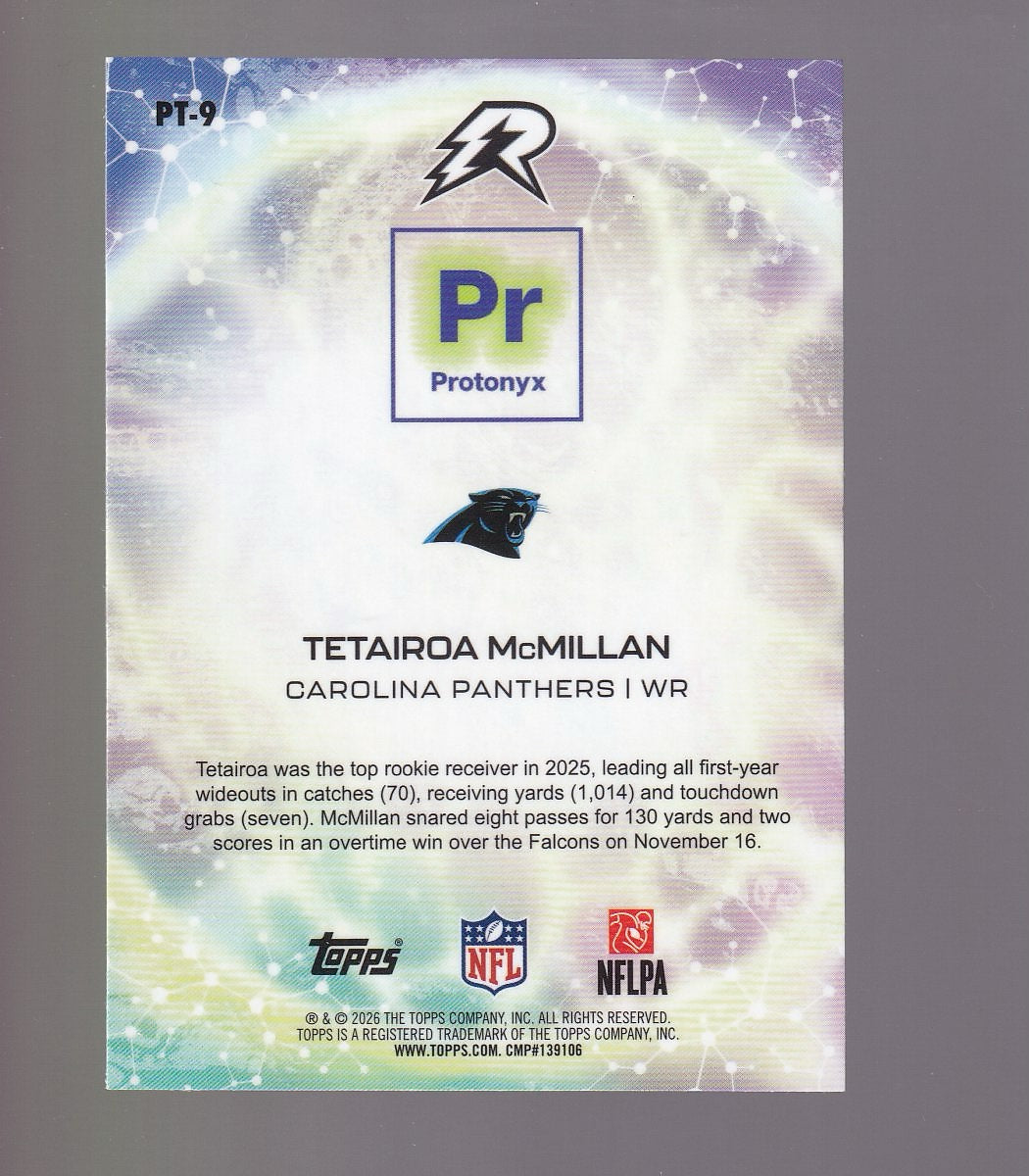 2025 Topps Resurgence #PT-9 Tetairoa McMillan Protonyx