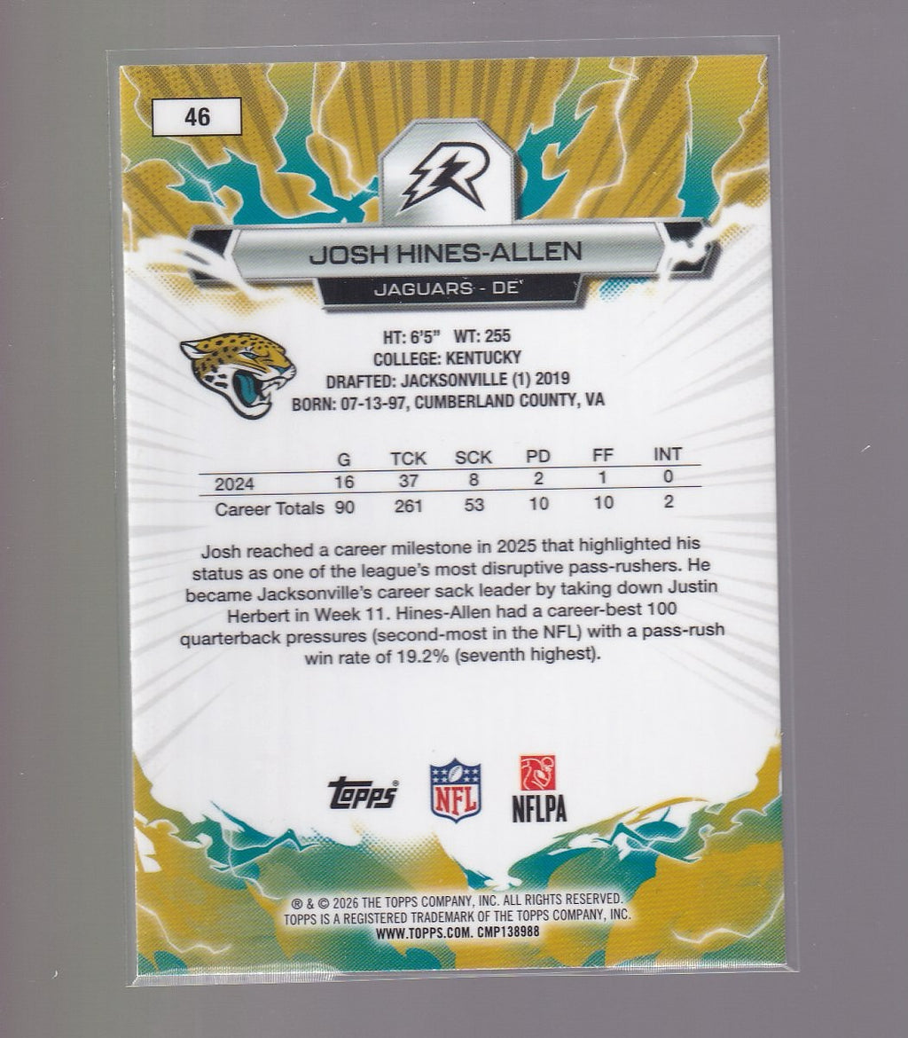 2025 Topps Resurgence #46 Josh Hines-Allen Surge Refractor #/425