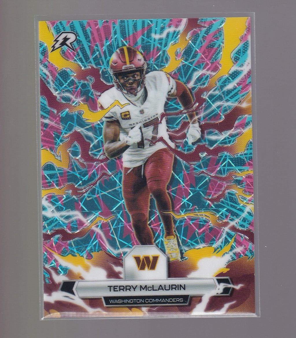 2025 Topps Resurgence #100 Terry McLaurin Sky Blue & Pink Shock Refractor