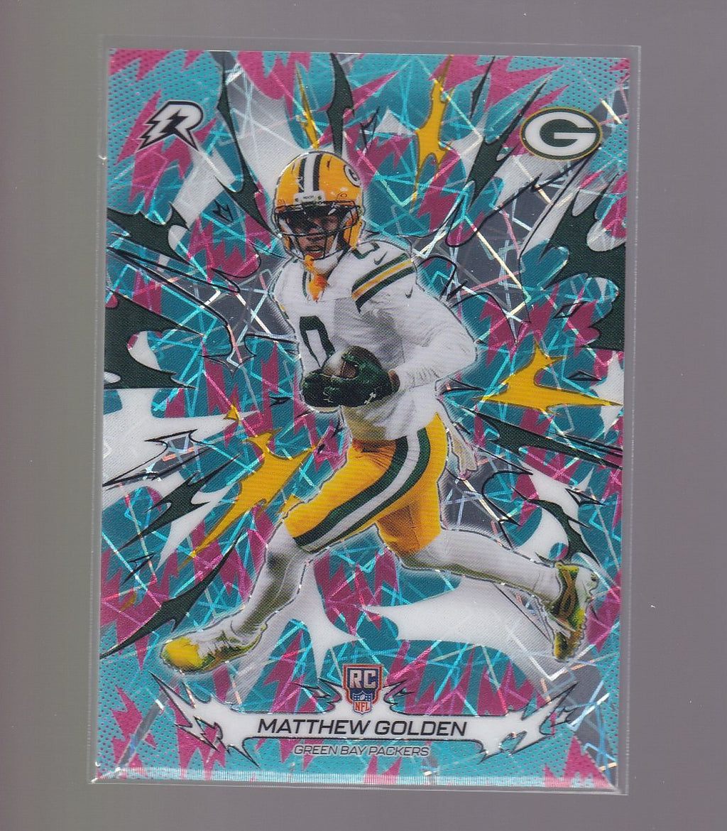 2025 Topps Resurgence #133 Matthew Golden Sky Blue & Pink Shock Refractor