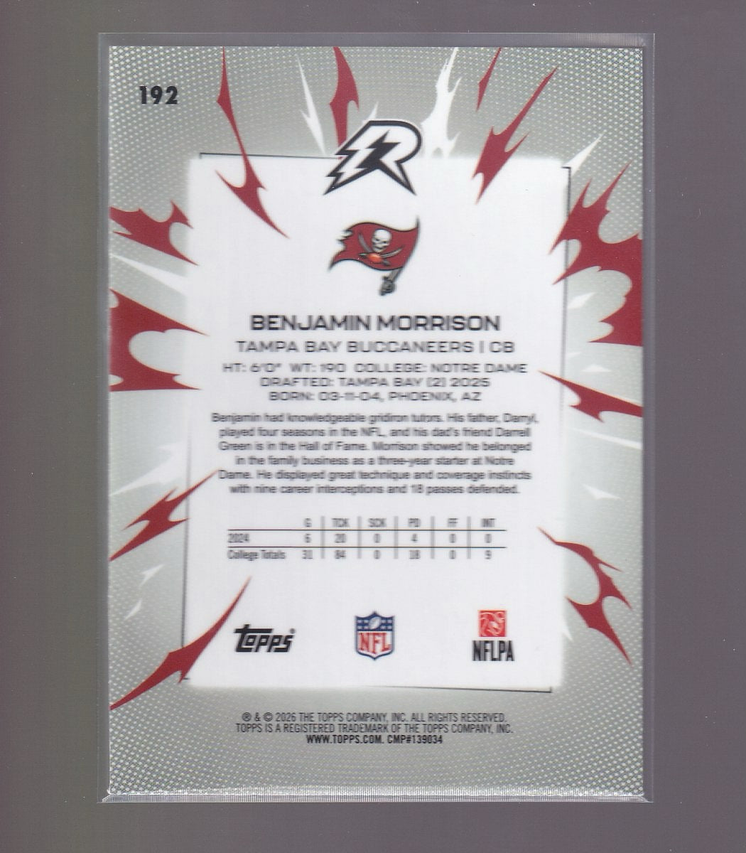 2025 Topps Resurgence #192 Benjamin Morrison Sky Blue & Pink Shock Refractor