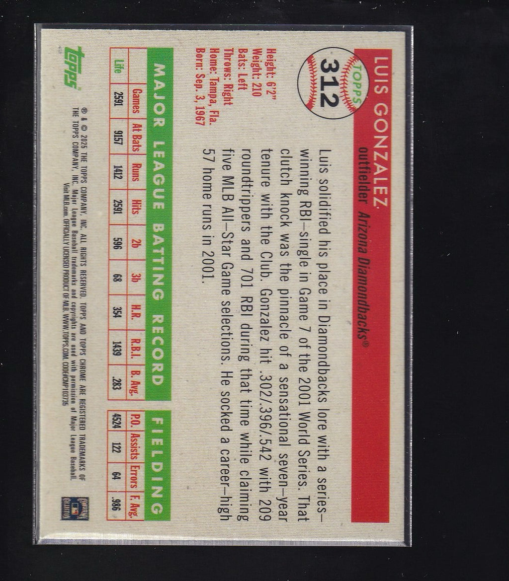 2025 Topps Chrome Platinum #312 Luis Gonzalez Topps Logo Refractors #/499