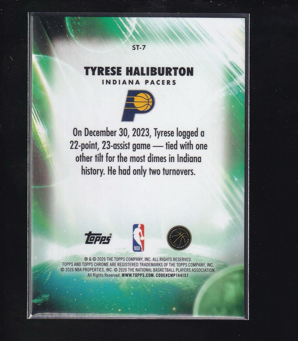 2026 Topps Chrome Update #ST-7 Tyrese Haliburton Stratospheric Stars