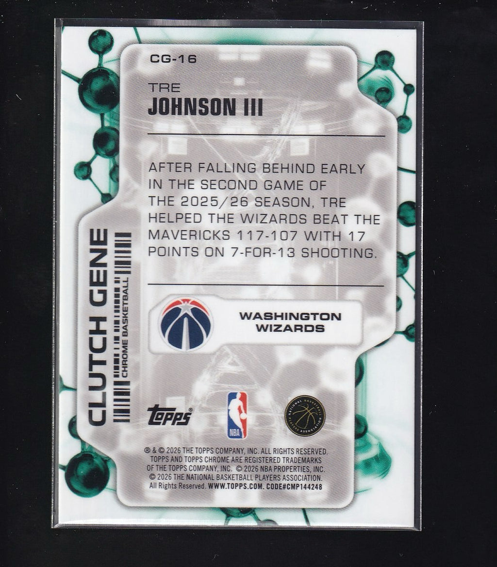 2025-26 Topps Chrome Update #CG-16 Tre Johnson III Clutch Gene