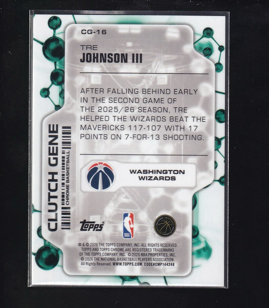 2025-26 Topps Chrome Update #CG-16 Tre Johnson III Clutch Gene