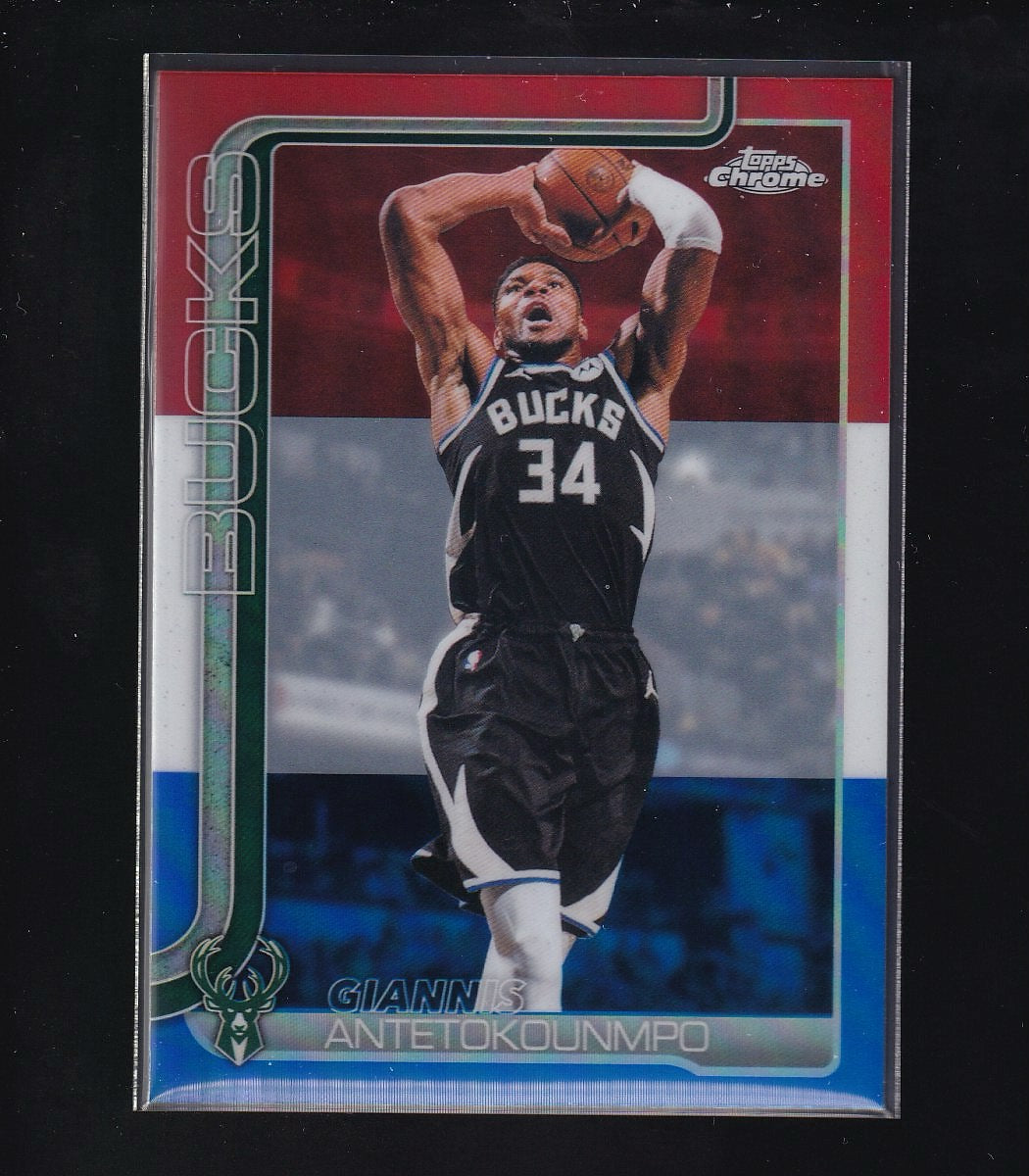 2026 Topps Chrome Update #7 Giannis Antetokounmpo Red, White,& Blue