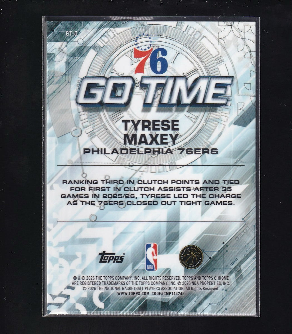 2026 Topps Chrome Update #GT-5 Tyrese Maxey Go Time