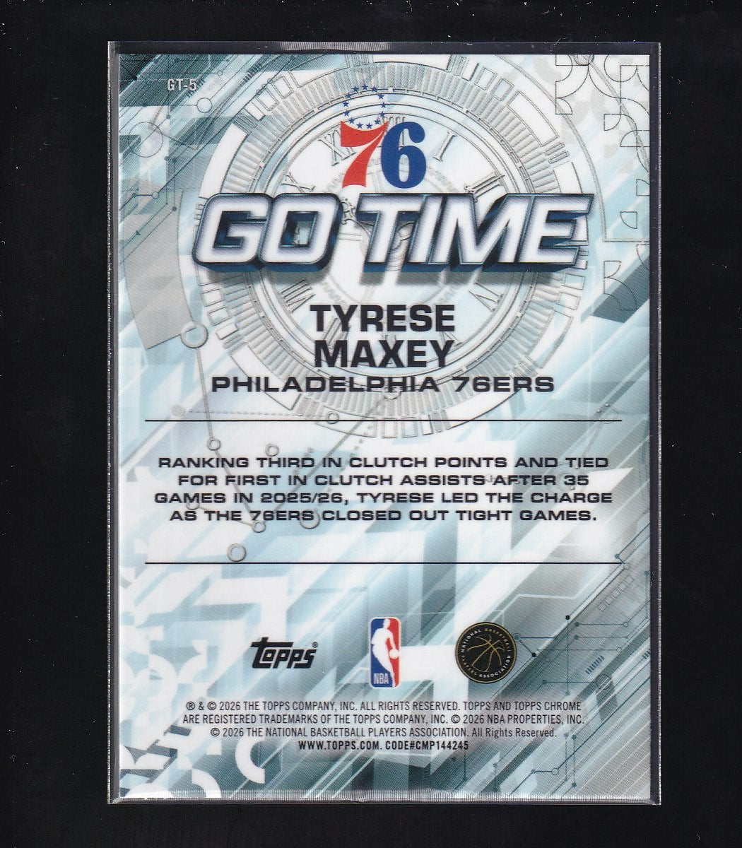 2026 Topps Chrome Update #GT-5 Tyrese Maxey Go Time