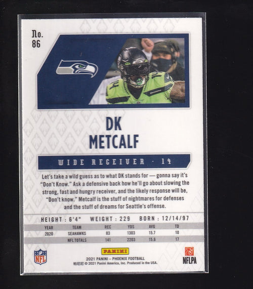 2021 Panini Phoenix #86 DK Metcalf Fire Burst -Prizm