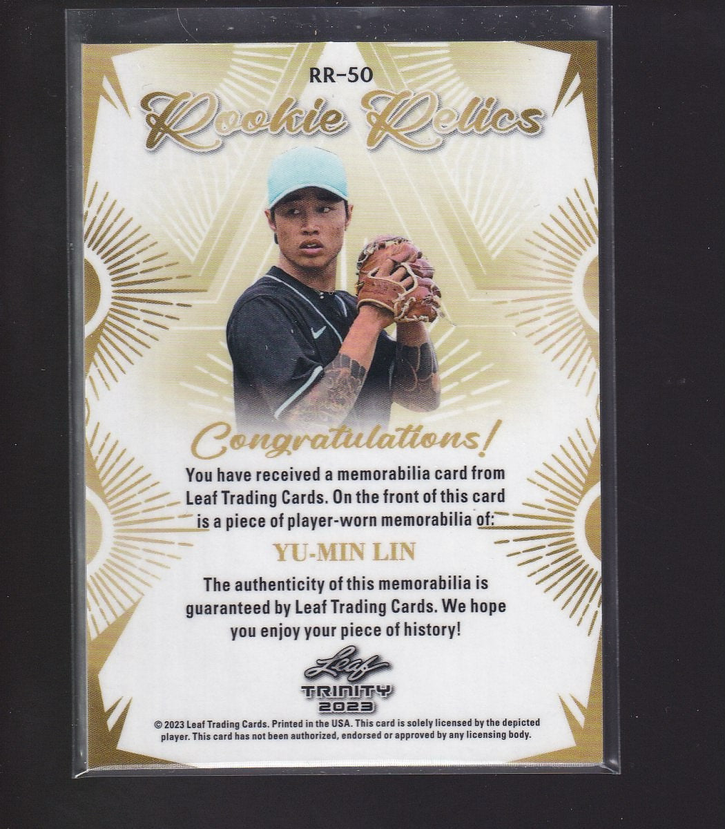 2023 Leaf Trinity #RR-50 Yu-Min Lin Rookie Relics