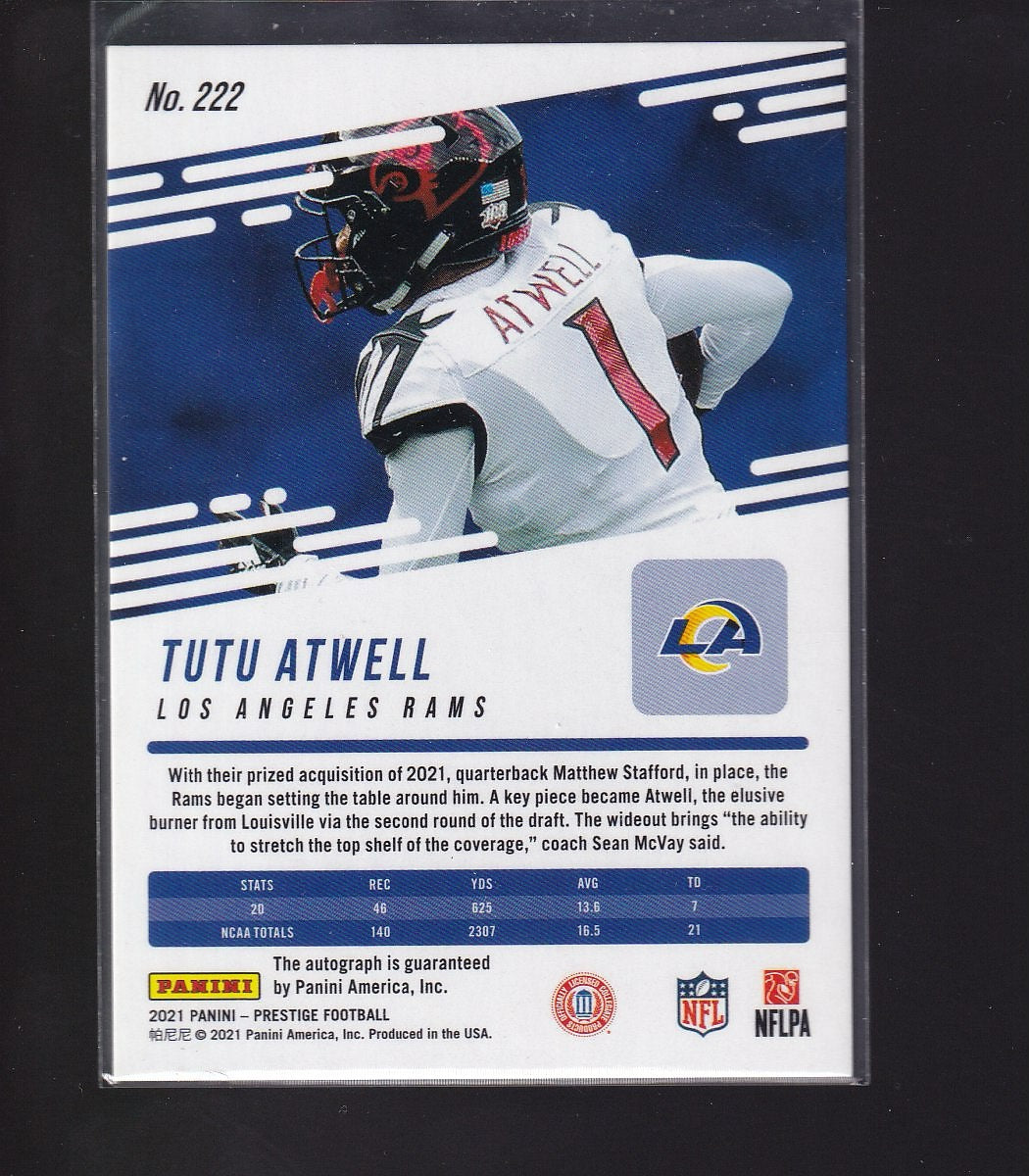 2021 Panini Prestige #222 Tutu Atwell Xtra Points Premium Green