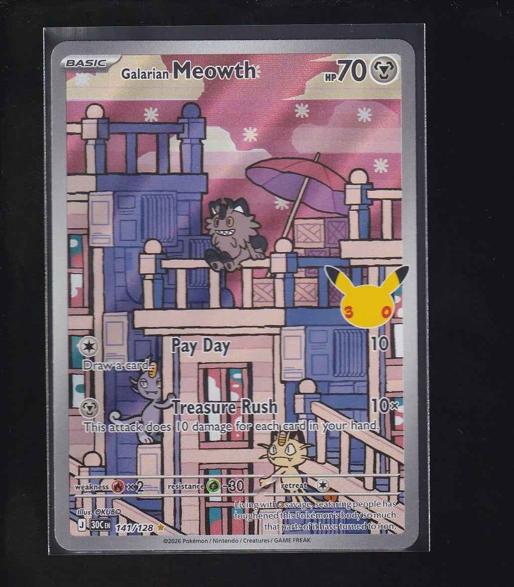 ME: 30th Celebration #141/128 Galarian Meowth