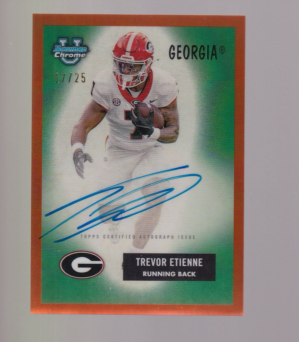 2024 Bowman U Chrome #55BV-TE Trevor Etienne 1955 Bowman Auto Orange Refr #/25