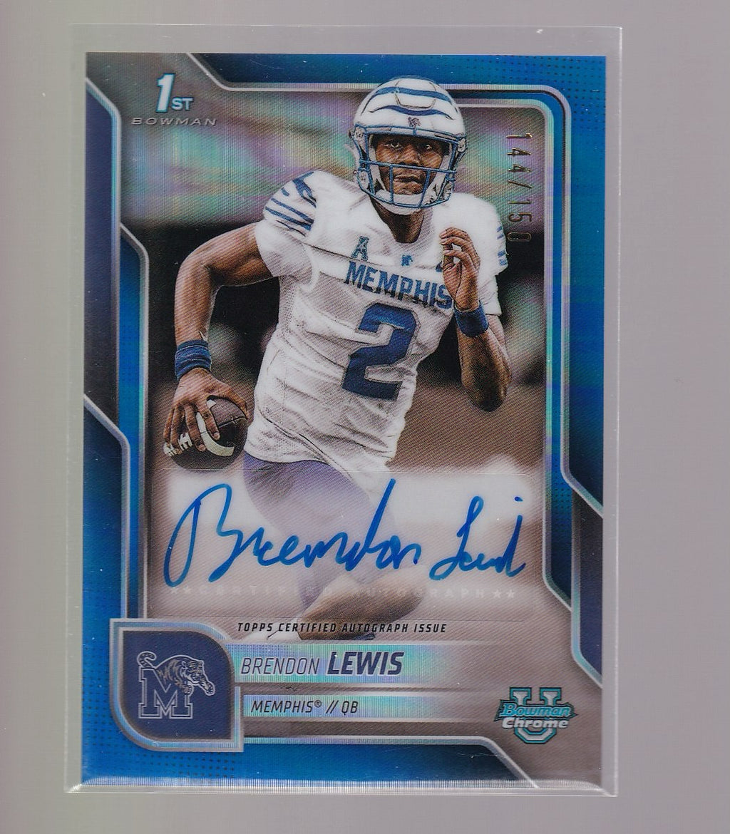 2025 Bowman U Chrome #BCA-BL Brendon Lewis Autographs Blue Refractor #/150