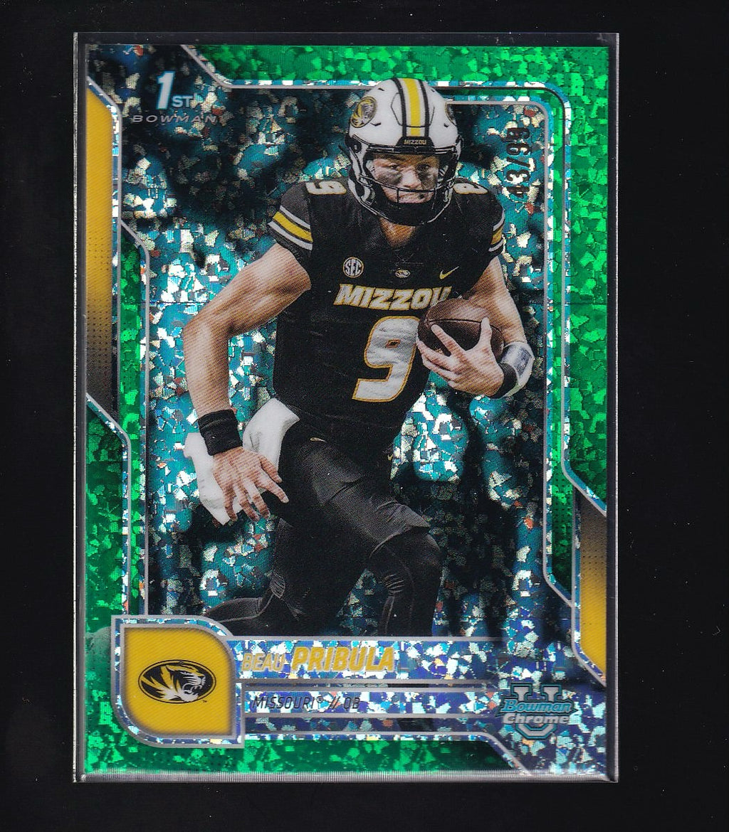 2025 Bowman U Chrome #62 Beau Pribula Green Mini-Diamond Refractor #/99