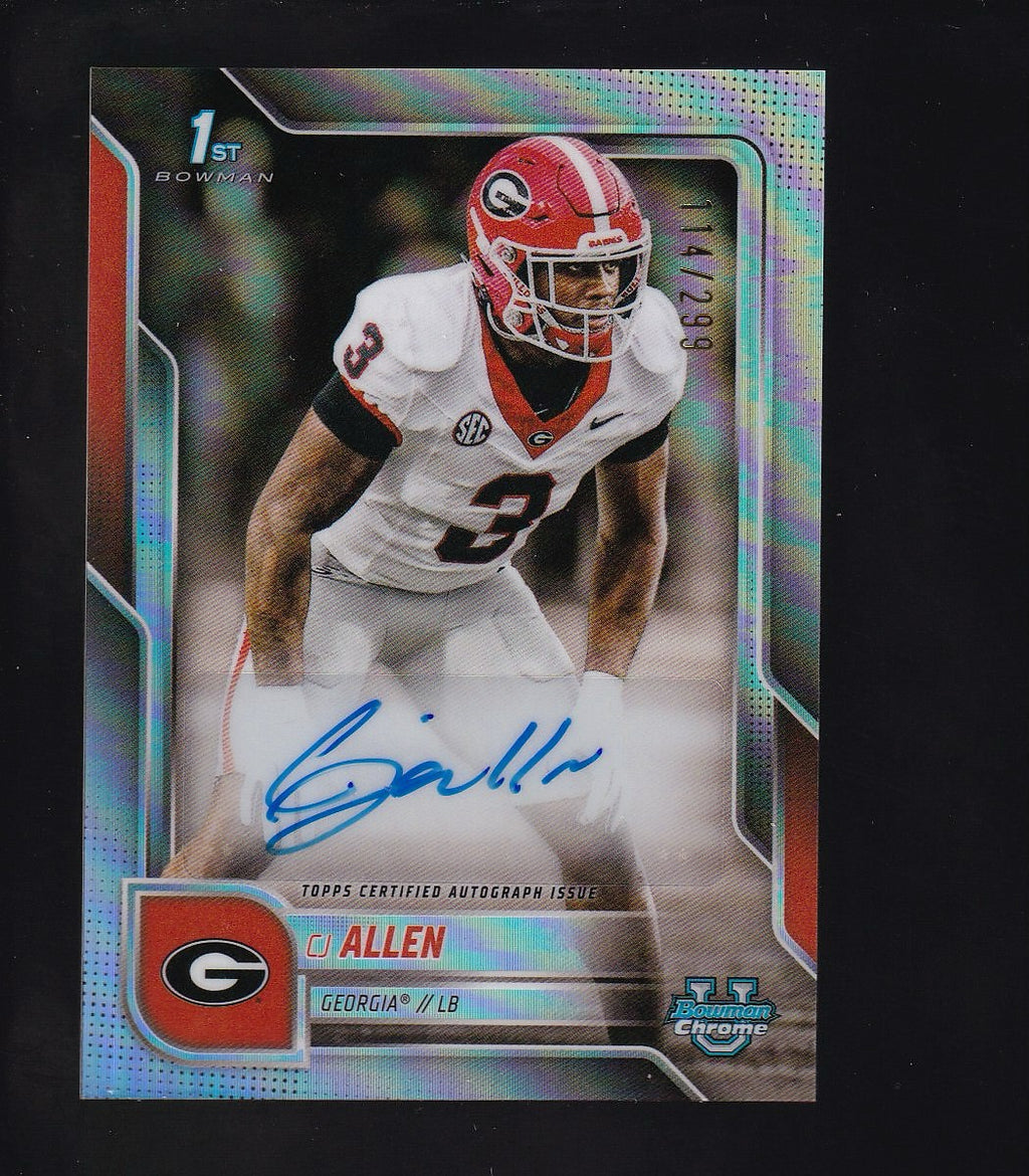 2025 Bowman University Chrome #BCA-CJA CJ Allen Prospect Autographs Refractor