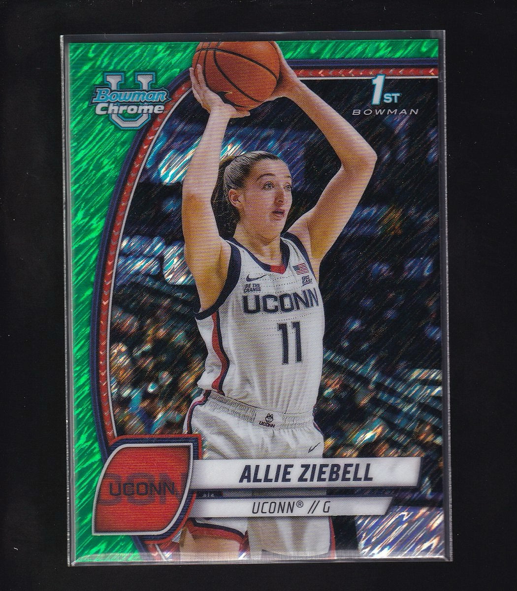 2024-25 Bowman University Chrome #5 Allie Ziebell Green Shimmer Refractor