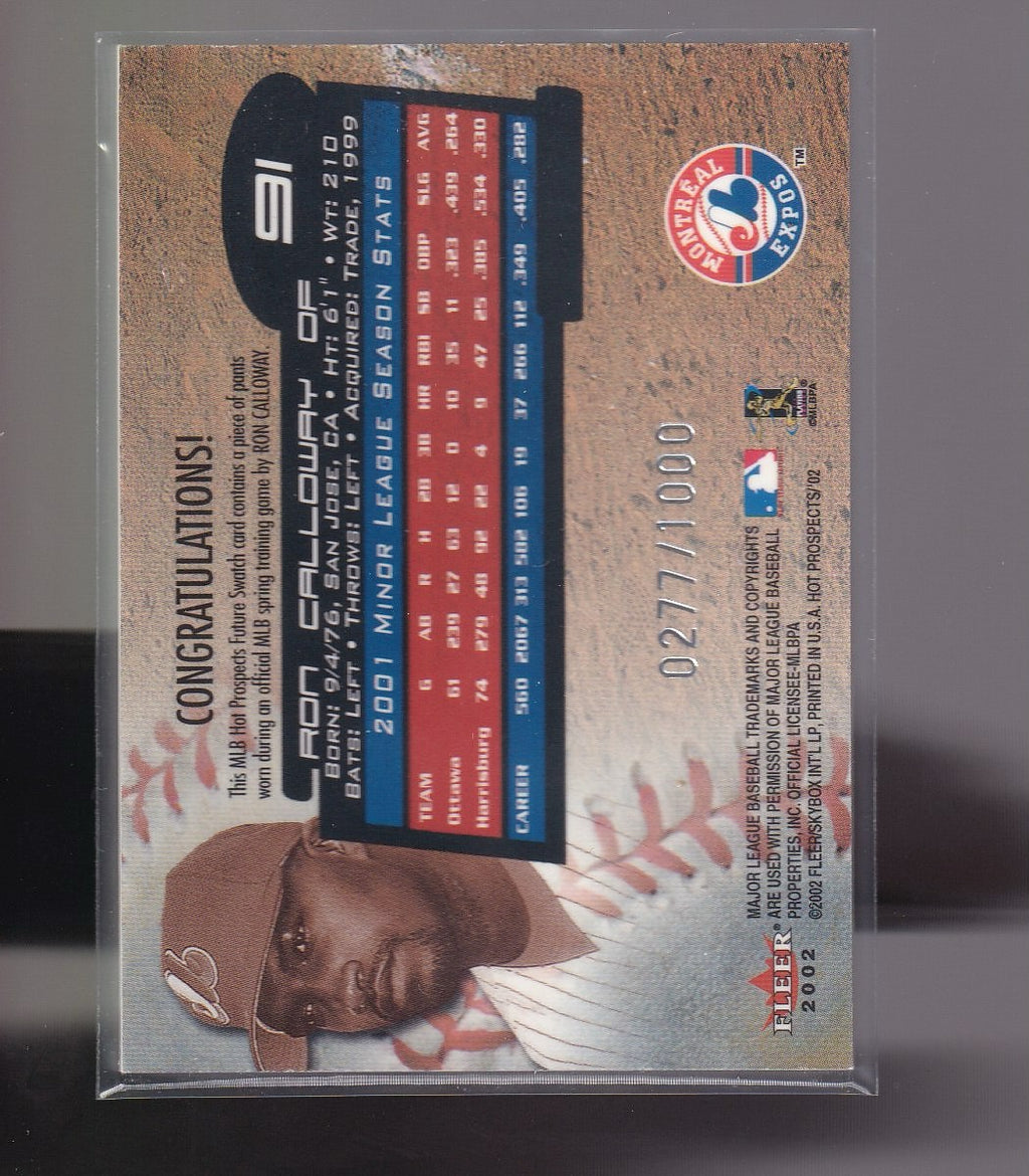 2002 Fleer Hot Prospects #91 Ron Calloway #/1000