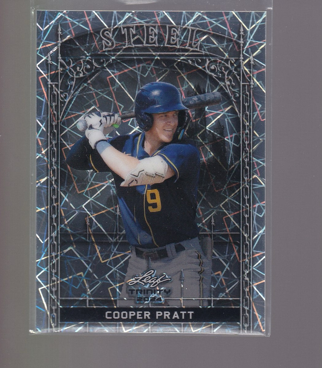 2024 Leaf Trinity Mega Box #S-28 Cooper Pratt Steel Lazer Foil Silver #/290