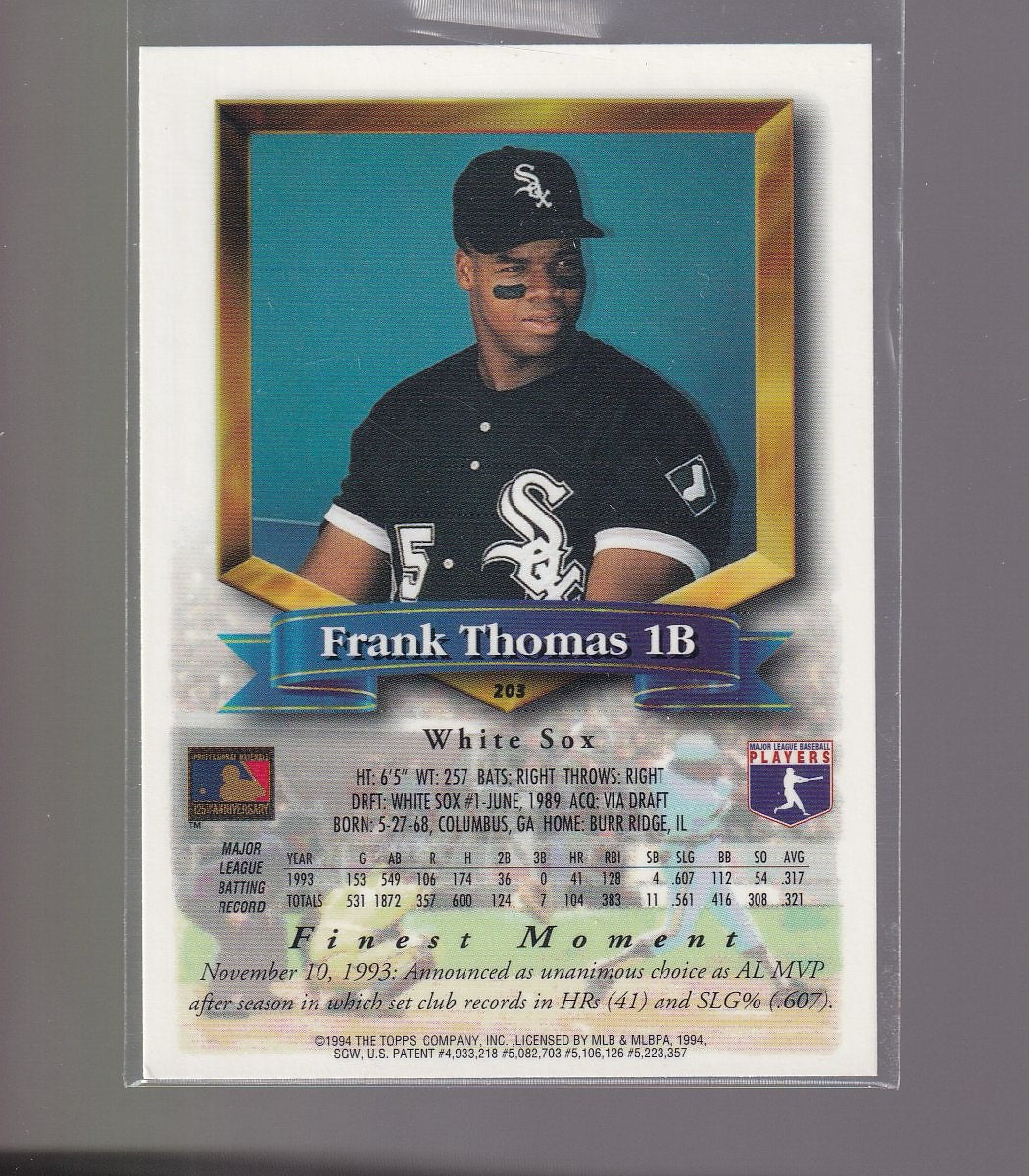 1994 Finest #203 Frank Thomas