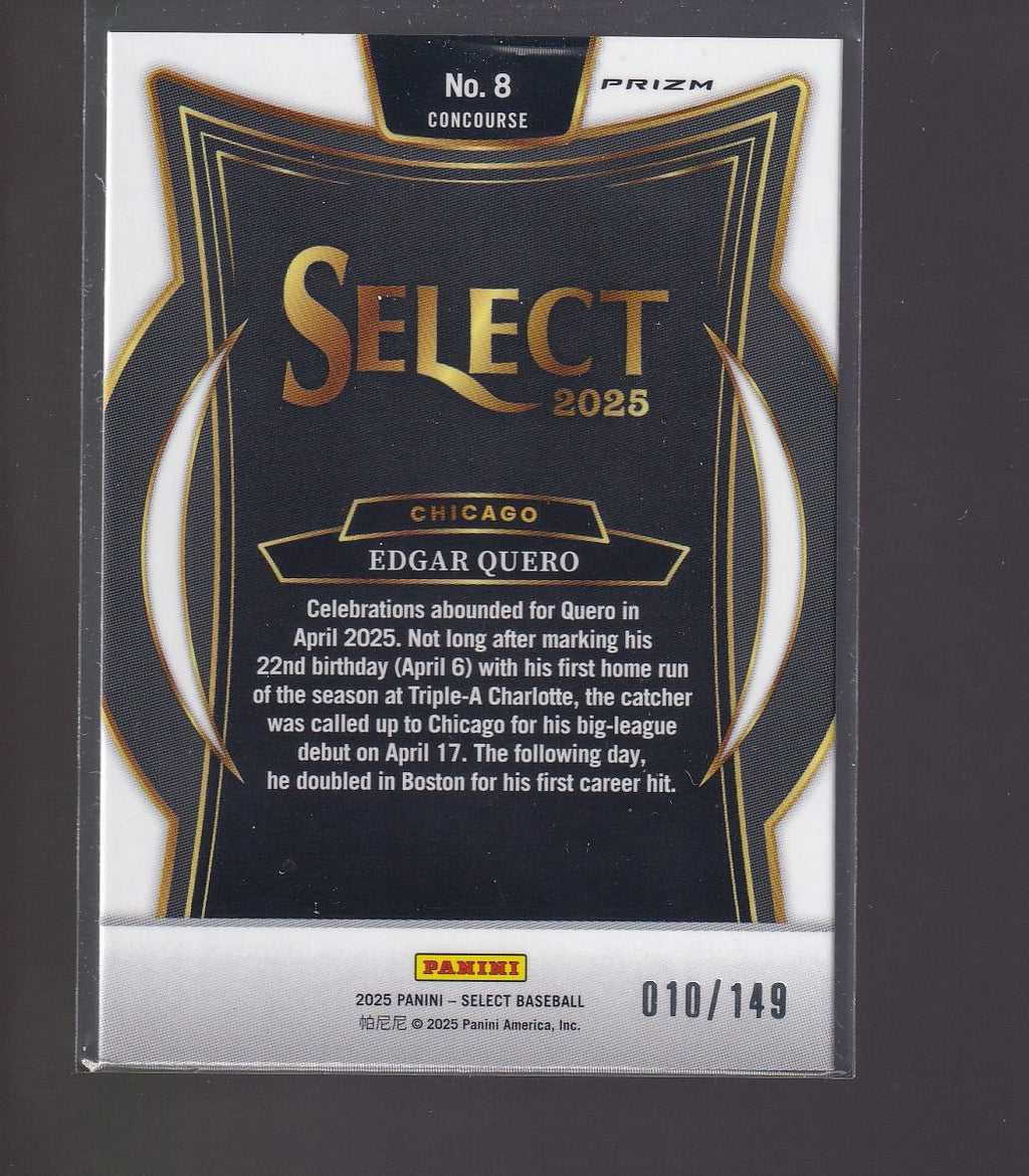 2025 Panini Select #8 Edgar Quero Red Prizms #/149