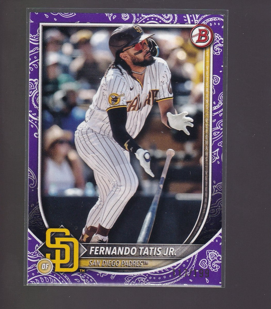 2025 Bowman #23 Fernando Tatis Jr. Purple Pattern #/199