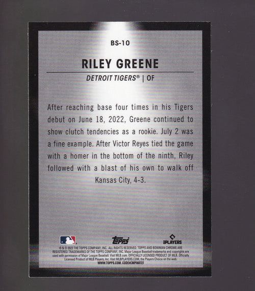 2023 Bowman #BS-10 Riley Greene Bowman Spotlights