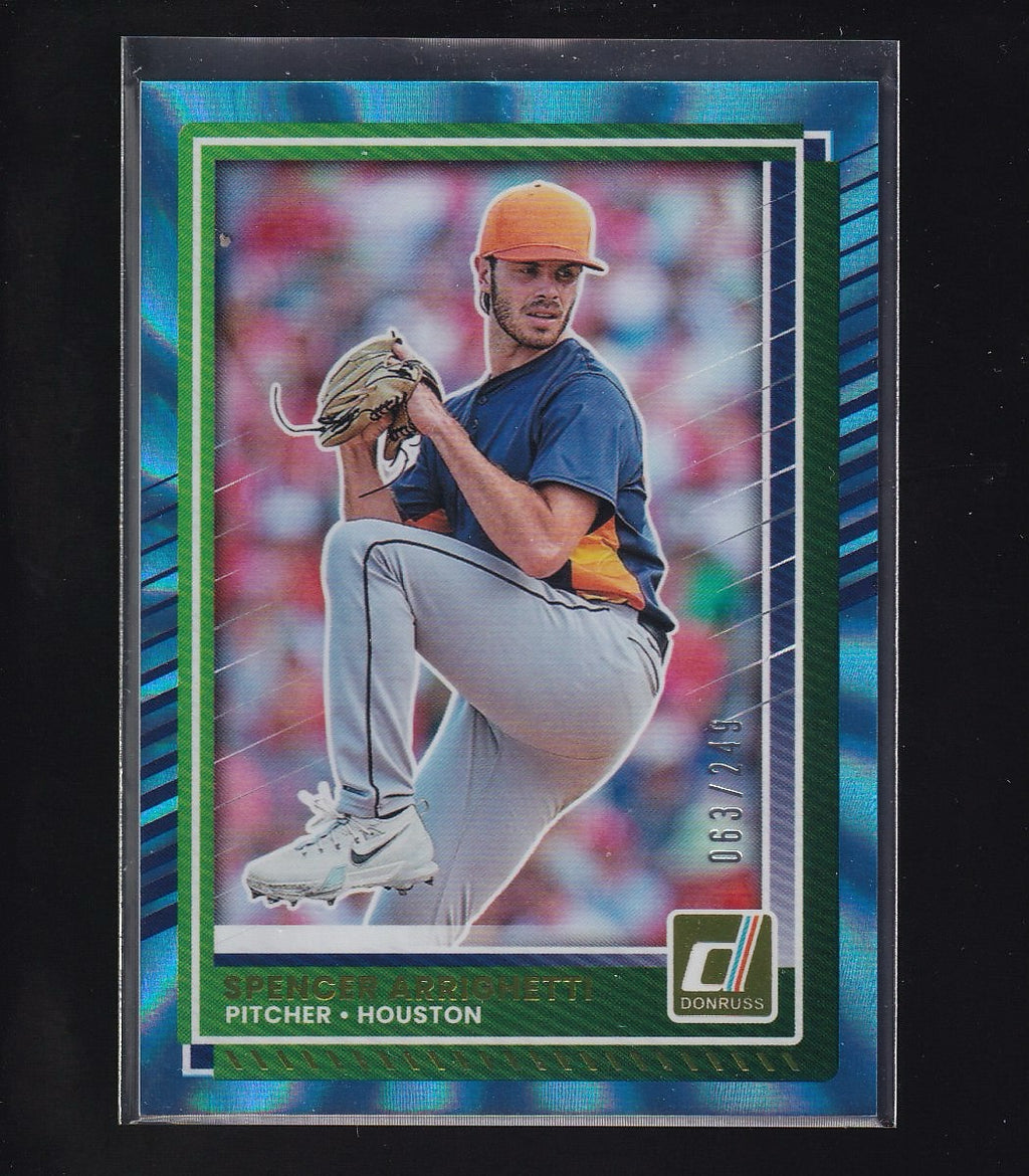 2025 Donruss #47 Spencer Arrighetti Carolina Blue Laser #/249