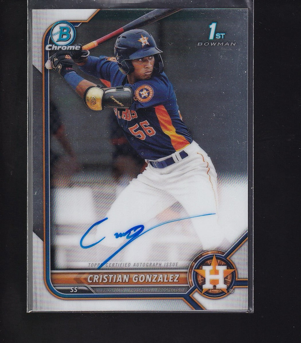 2022 Bowman #CPA-CG Cristian Gonzalez Chrome Prospects Autographs